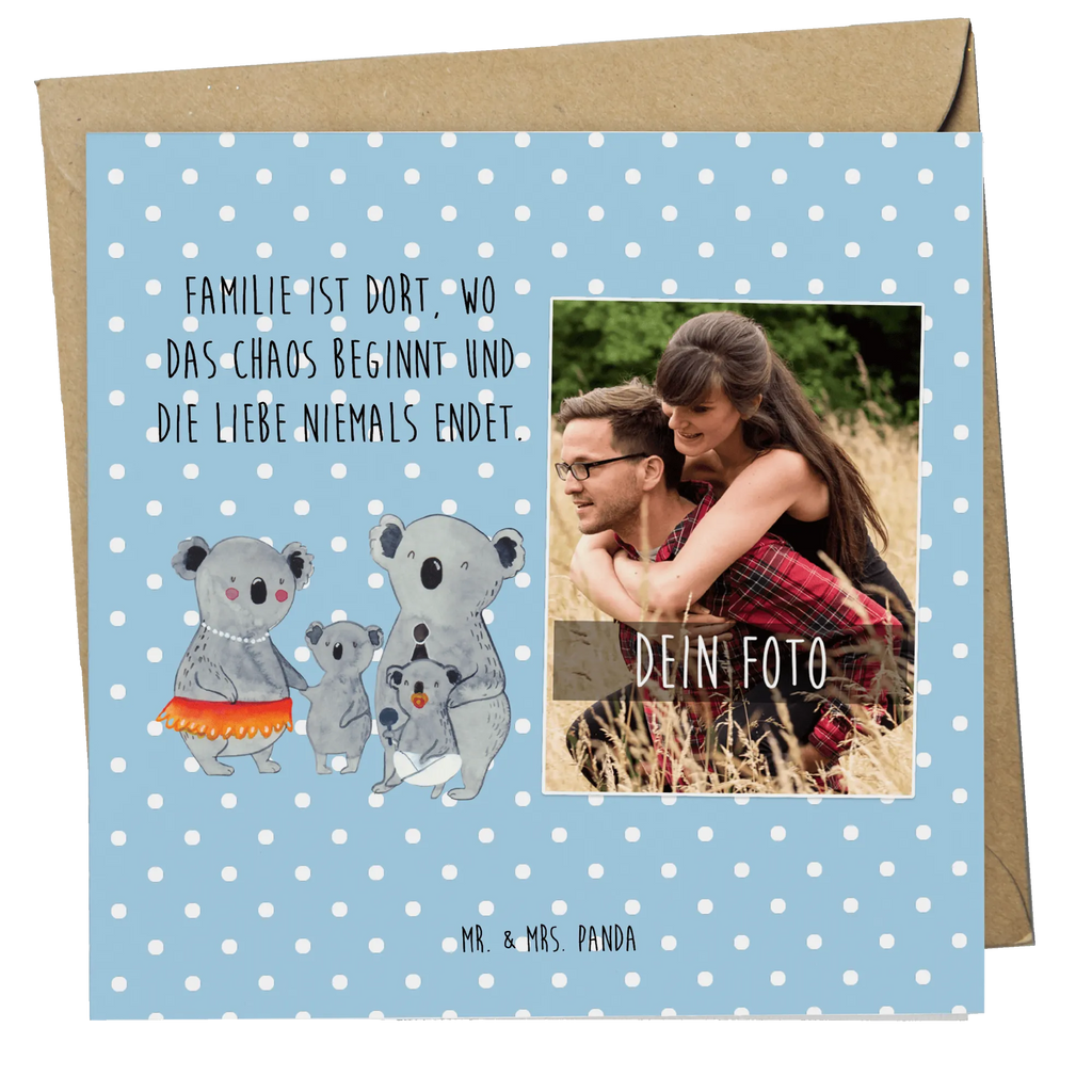 Personalized Photo Deluxe Card Koala Family Personalisierte Foto Grußkarte, Familie, Vatertag, Muttertag, Bruder, Schwester, Mama, Papa, Oma, Opa, Koala, Koalas, Family, Kinder, Geschwister, Familienleben