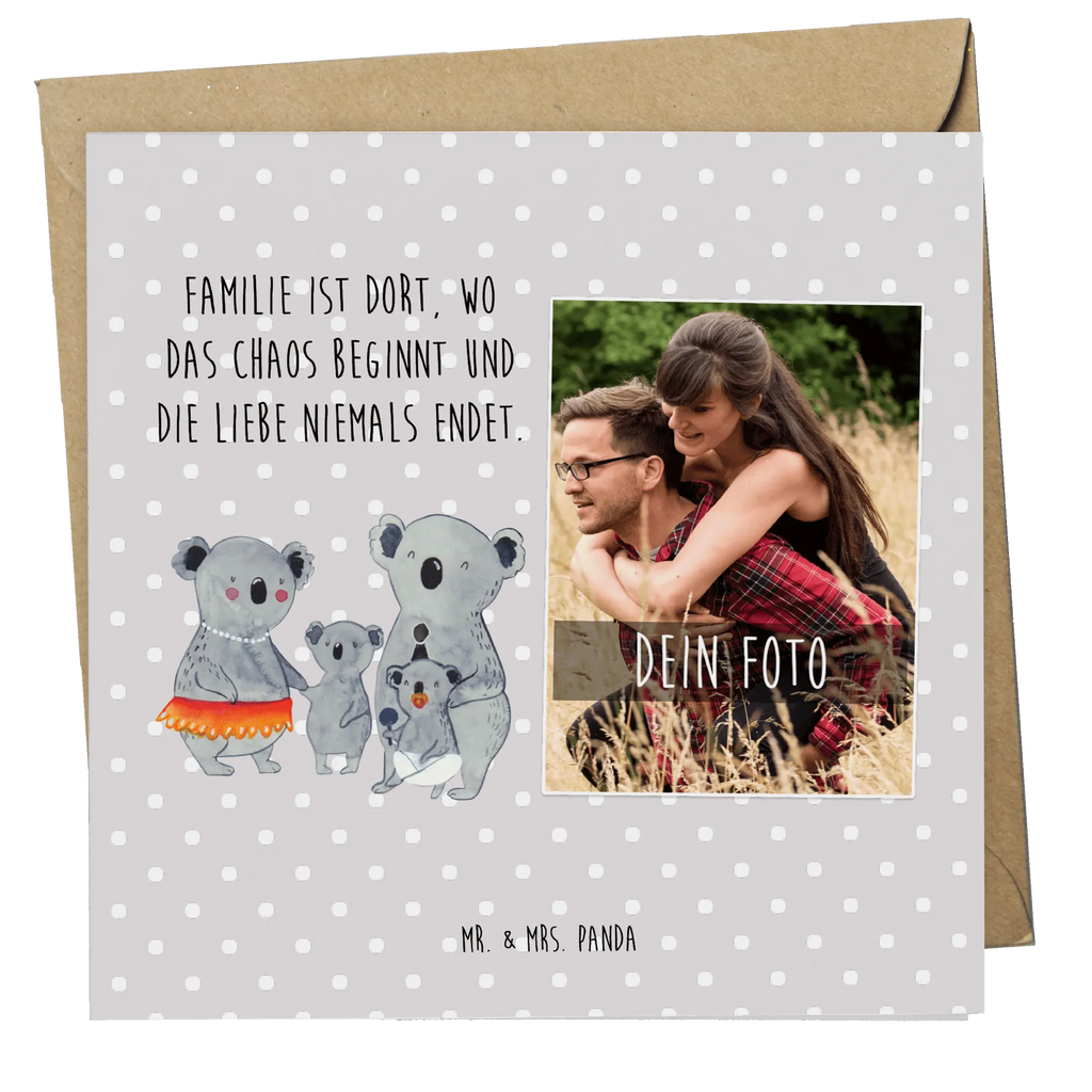 Personalisierte Foto Deluxe Karte Koala Familie Personalisierte Foto Grußkarte, Familie, Vatertag, Muttertag, Bruder, Schwester, Mama, Papa, Oma, Opa, Koala, Koalas, Family, Kinder, Geschwister, Familienleben