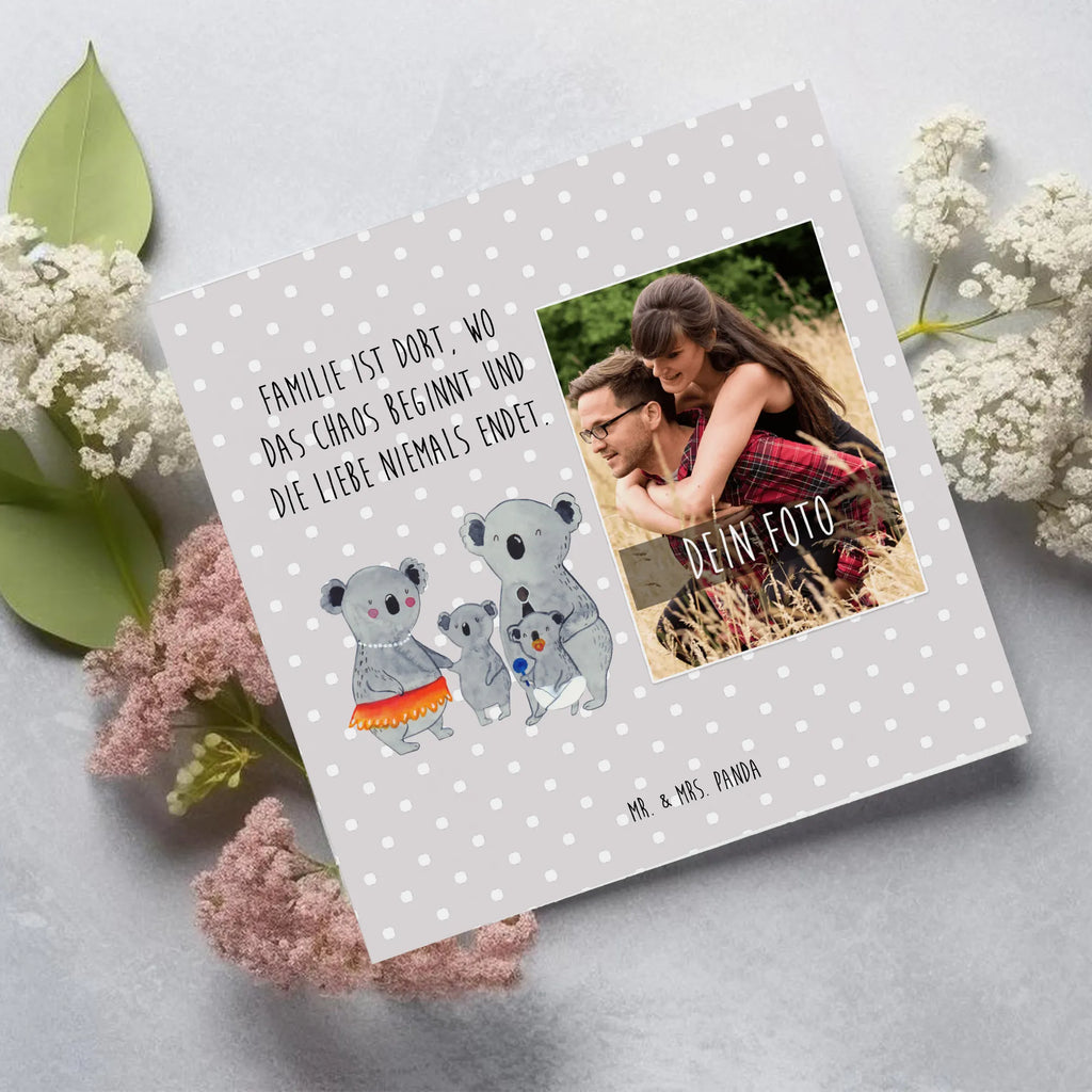 Personalisierte Foto Deluxe Karte Koala Familie Personalisierte Foto Grußkarte, Familie, Vatertag, Muttertag, Bruder, Schwester, Mama, Papa, Oma, Opa, Koala, Koalas, Family, Kinder, Geschwister, Familienleben