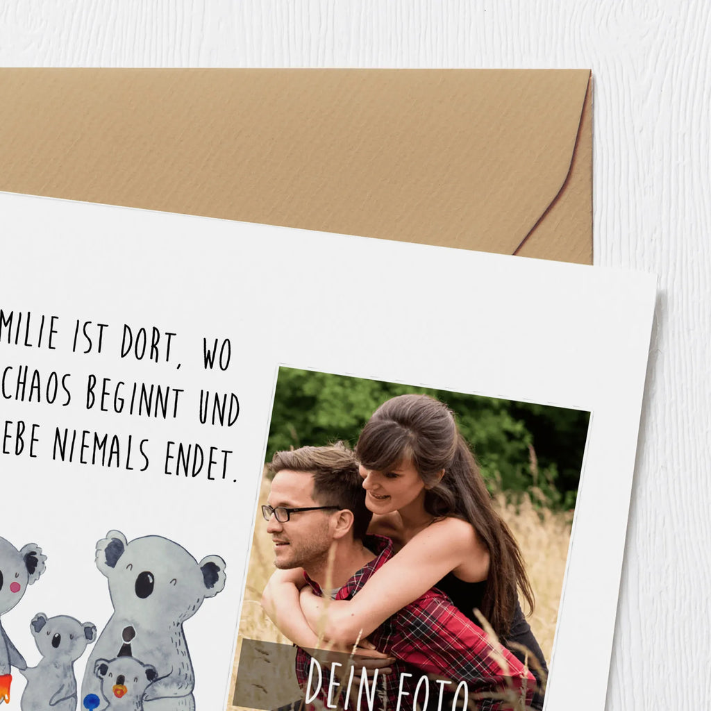 Personalisierte Foto Deluxe Karte Koala Familie Personalisierte Foto Grußkarte, Familie, Vatertag, Muttertag, Bruder, Schwester, Mama, Papa, Oma, Opa, Koala, Koalas, Family, Kinder, Geschwister, Familienleben