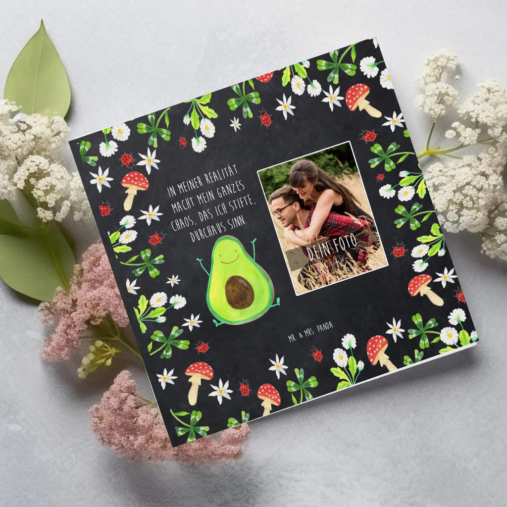 Personalisierte Foto Deluxe Karte Avocado Glücklich Personalisierte Foto Grußkarte, Avocado, Veggie, Vegan, Gesund, Chaos