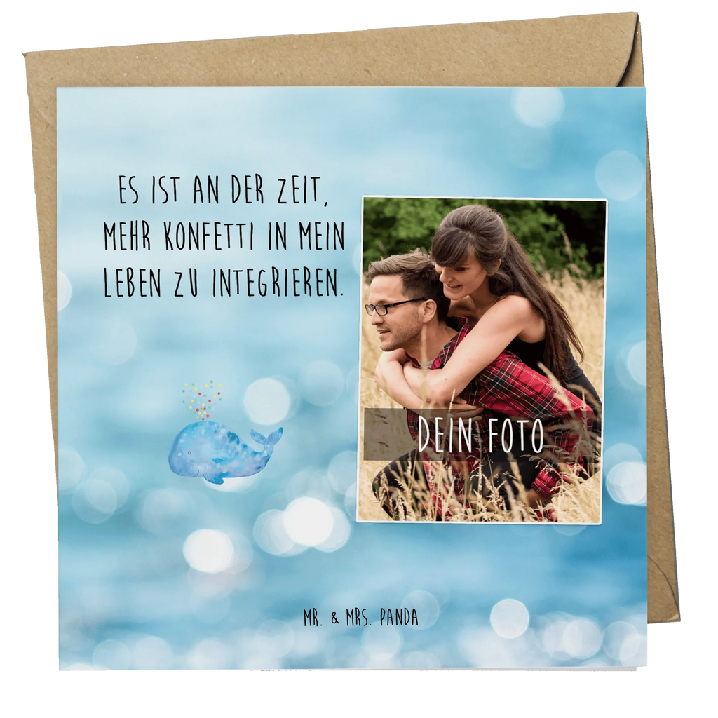 Personalisierte Foto Deluxe Karte Wal Konfetti Personalisierte Foto Grußkarte, Meerestiere, Meer, Urlaub, Wal, Konfetti, Wale, Motivation, Neuanfang, Trennung, Diät, Abnehmen, Neustart, Lebensabschnitt, Geburtstag