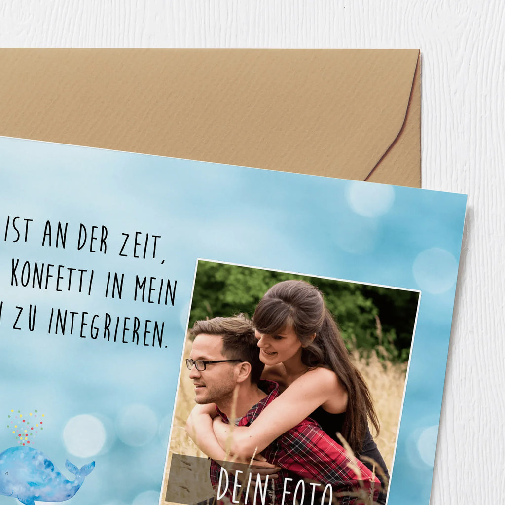 Personalisierte Foto Deluxe Karte Wal Konfetti Personalisierte Foto Grußkarte, Meerestiere, Meer, Urlaub, Wal, Konfetti, Wale, Motivation, Neuanfang, Trennung, Diät, Abnehmen, Neustart, Lebensabschnitt, Geburtstag