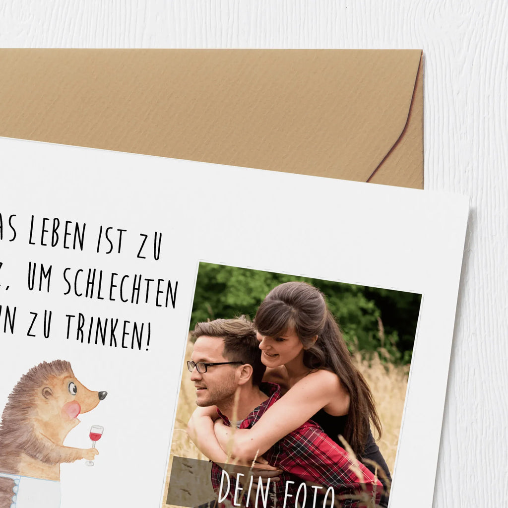 Personalisierte Foto Deluxe Karte Igel Wein Personalisierte Foto Grußkarte, Tiermotive, Gute Laune, lustige Sprüche, Tiere, Wein Spruch, Igel, Geschenk Weintrinker, Geschenk Weinliebhaber, Wein Deko, Weinglas, Rotwein, Weißwein, Wein trinken