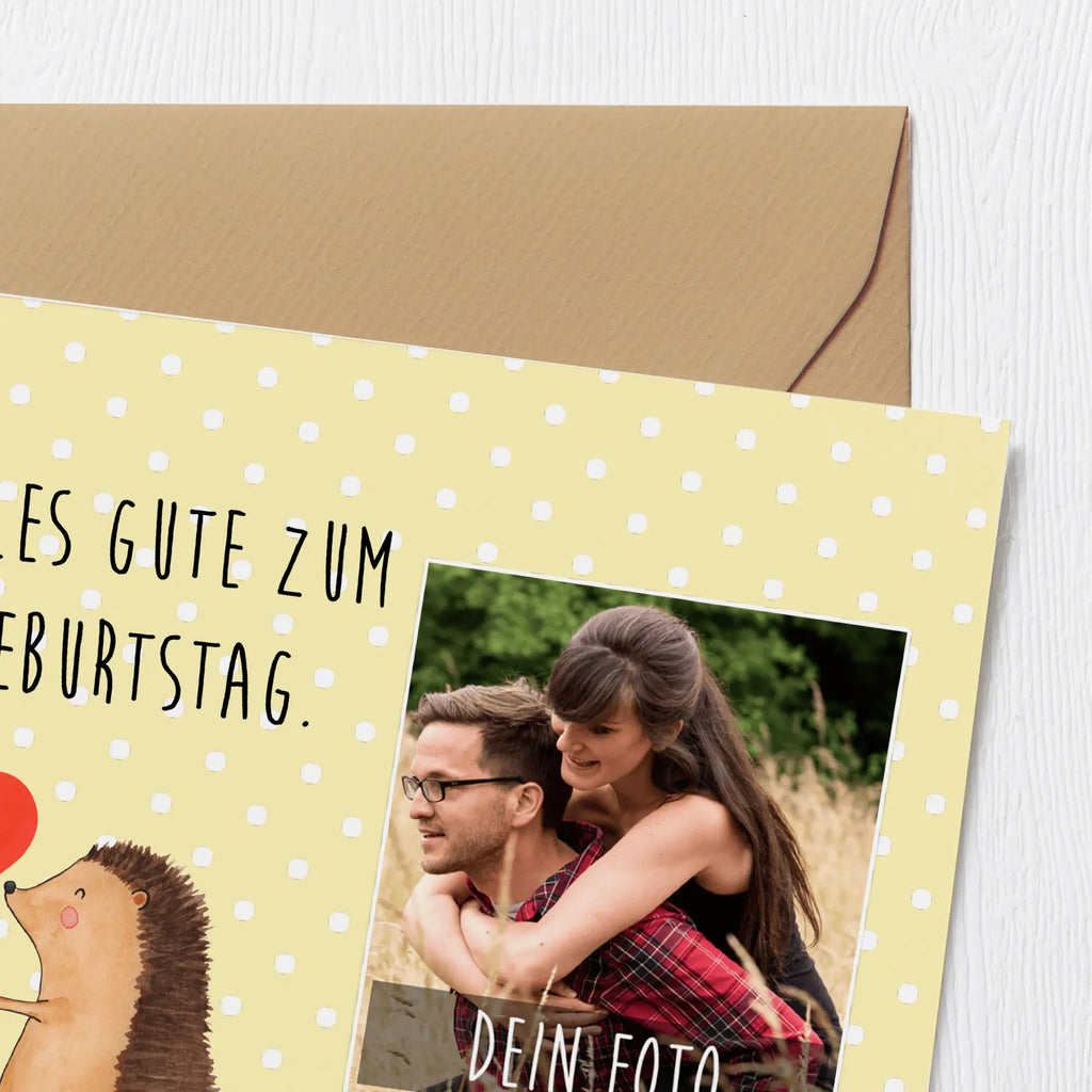 Personalisierte Foto Deluxe Karte Igel Luftballon Personalisierte Foto Grußkarte, Tiermotive, Gute Laune, lustige Sprüche, Tiere, Igel, Geburtstag, Herzlichen Glückwunsch, Glückwunsch, Geburtstagskind, Ballon, Happy Birthday