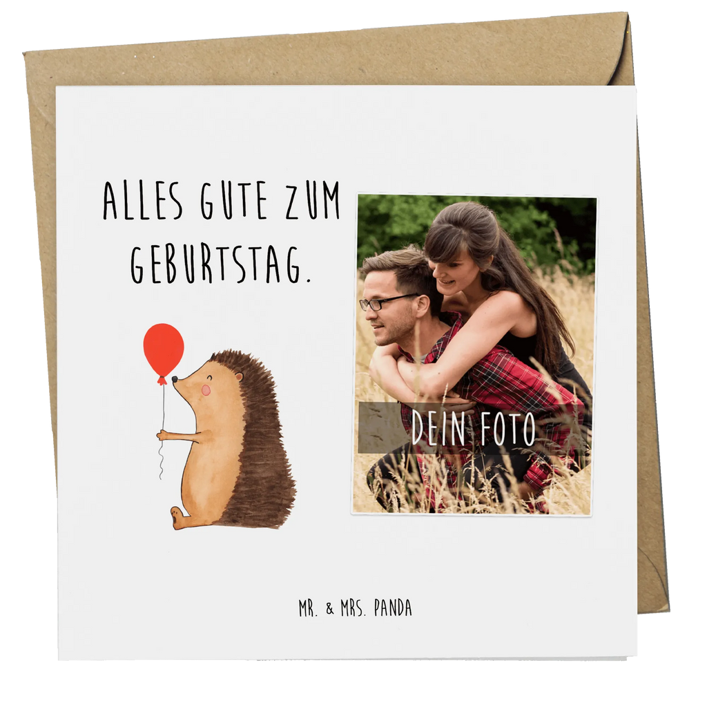 Personalisierte Foto Deluxe Karte Igel Luftballon Personalisierte Foto Grußkarte, Tiermotive, Gute Laune, lustige Sprüche, Tiere, Igel, Geburtstag, Herzlichen Glückwunsch, Glückwunsch, Geburtstagskind, Ballon, Happy Birthday