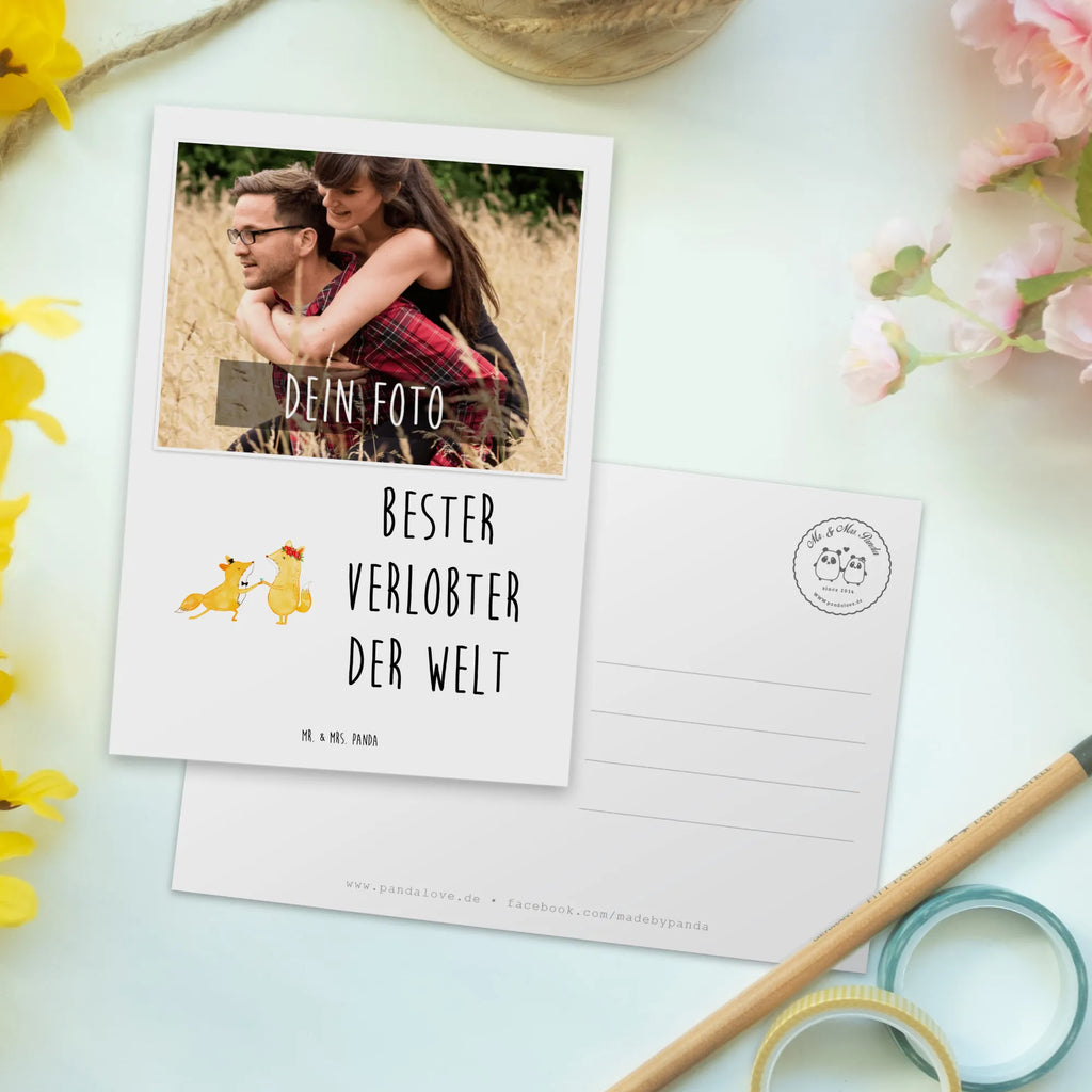 Personalisierte Foto Postkarte Fuchs Bester Verlobter der Welt Personalisierte Foto Postkarte, für, Dankeschön, Geschenk, Schenken, Geburtstag, Geburtstagsgeschenk, Geschenkidee, Danke, Bedanken, Mitbringsel, Freude machen, Geschenktipp, Verlobter, Verloben, Verlobung, Traummann, Mann, Freund, Ehemann, Zukünftiger, Hochzeit, Ehe