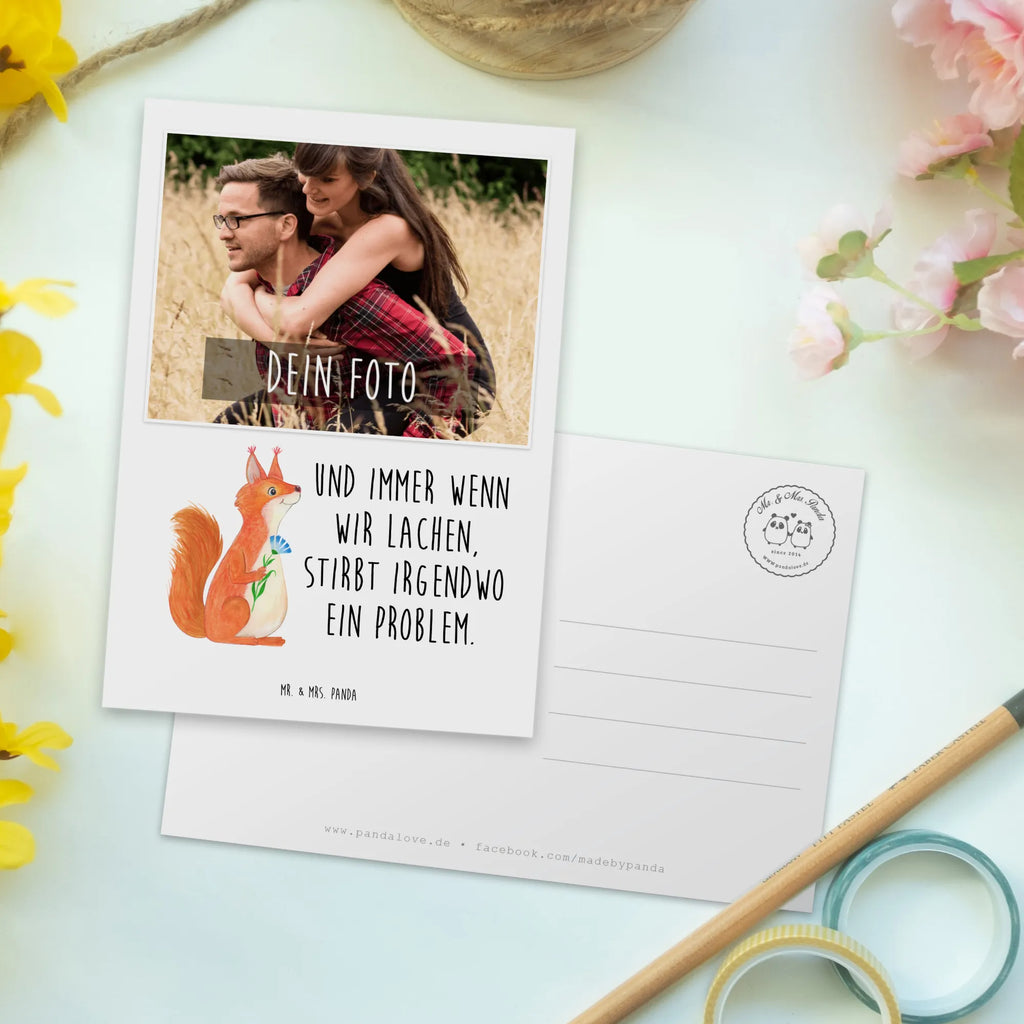 Personalisierte Foto Postkarte Eichhörnchen Blume Personalisierte Foto Postkarte, Tiermotive, Gute Laune, lustige Sprüche, Tiere, Eichhörnchen, Eichhorn, Spruch positiv, Lachen, Spaß, Motivation Sprüche, Motivation Bilder, glücklich Spruch, Spruch Deko