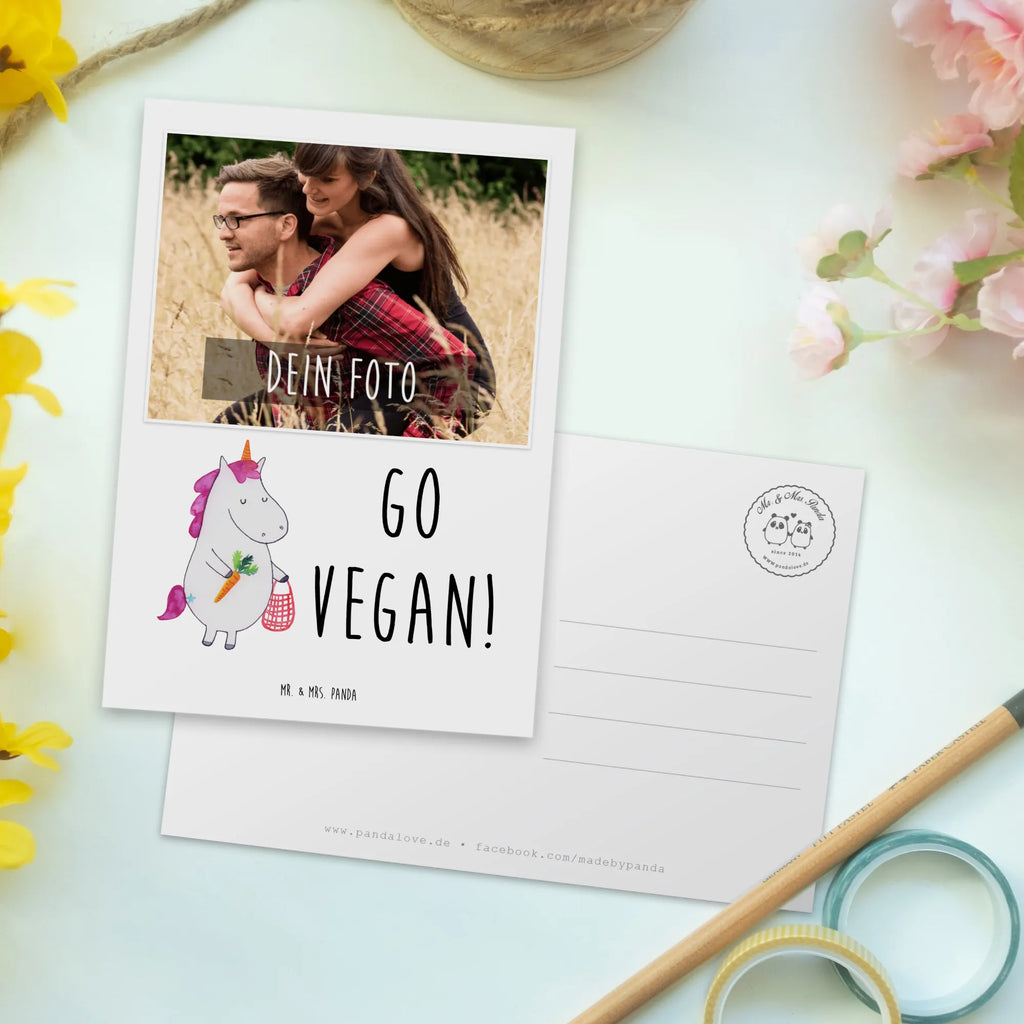 Personalisierte Foto Postkarte Einhorn Vegan Personalisierte Foto Postkarte, Einhorn, Einhörner, Einhorn Deko, Pegasus, Unicorn, vegan, Gesund leben, Vegetariar, Rohkost, Gesund essen, Veganismus, Veganer