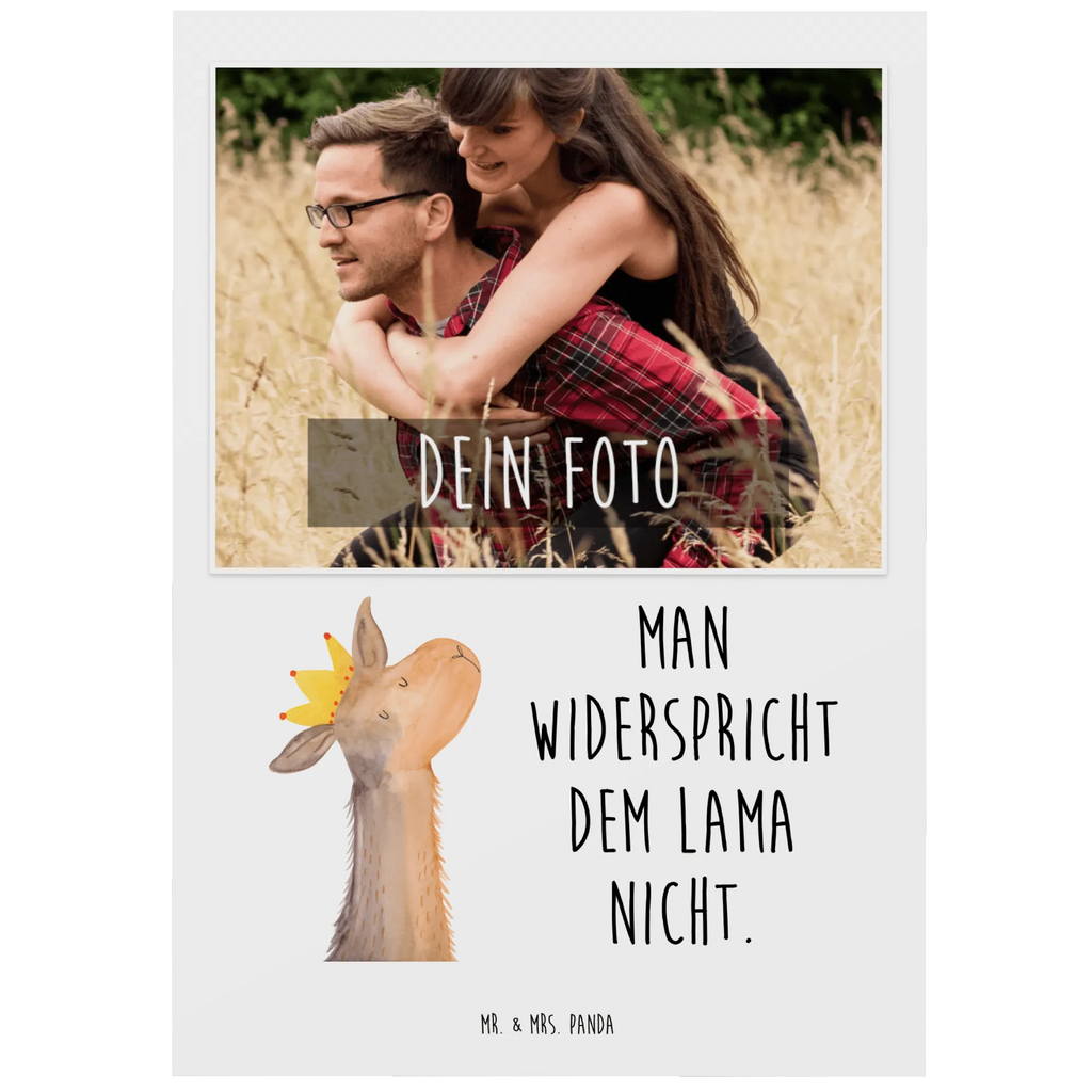 Personalisierte Foto Postkarte Lamakopf König Personalisierte Foto Postkarte, Lama, Alpaka, Lamas, König, Königin, Freundin, Mama, Papa, Büro Kollege, Kollegin, Chef, Vorgesetzter, Abi, Abitur