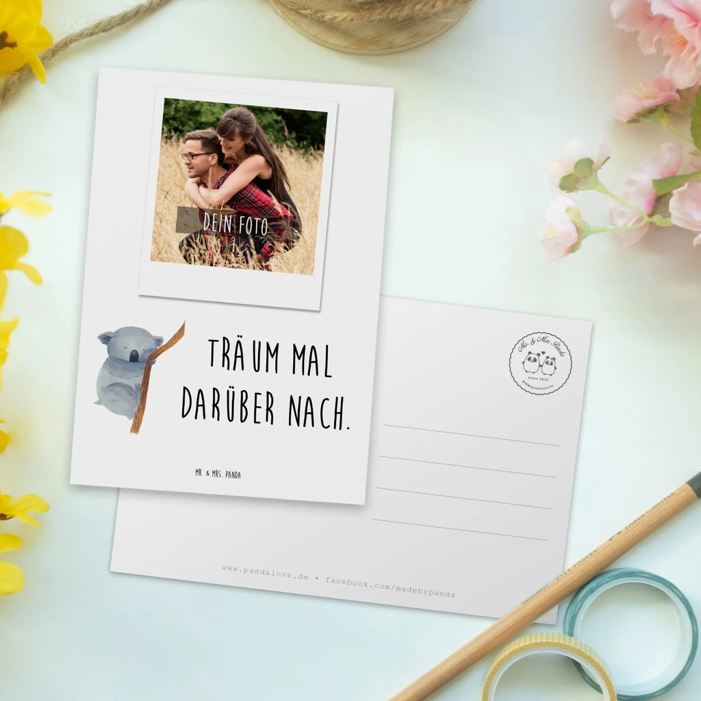 Personalisierte Foto Postkarte Koalabär Personalisierte Foto Postkarte, Tiermotive, Gute Laune, lustige Sprüche, Tiere, Koala, träumen, Traum, schlafen, Schlafzimmer, Traumland, Bär, Koalabär