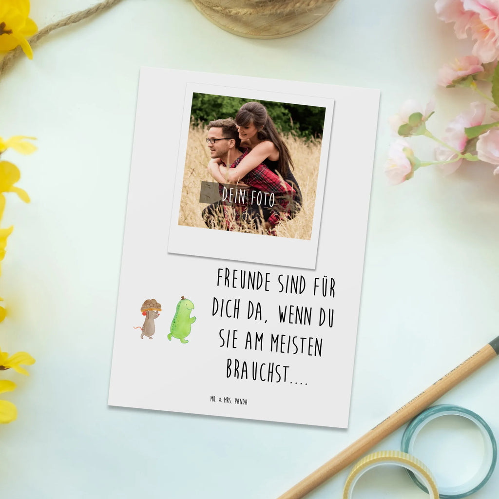 Personalisierte Foto Postkarte Schildkröte Maus Personalisierte Foto Postkarte, Schildkröte, Maus, Freunde, Freundinnen, beste Freunde, beste Freundinnen