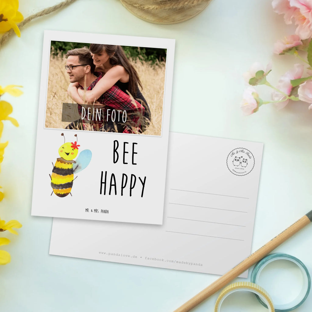 Personalisierte Foto Postkarte Biene Happy Personalisierte Foto Postkarte, Biene, Wespe, Hummel