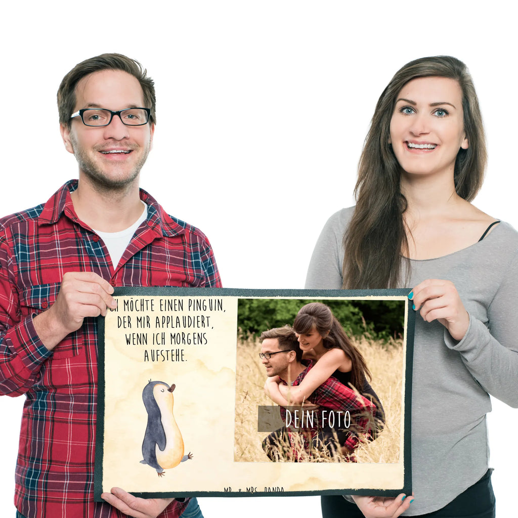 Personalisierte Foto Fußmatte Pinguin marschieren Personalisierte Foto Fußmatte, Pinguin, Pinguine, Frühaufsteher, Langschläfer, Bruder, Schwester, Familie