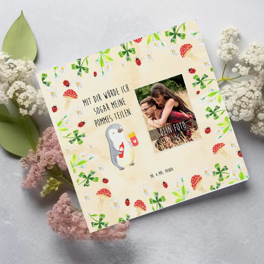 Personalisierte Foto Deluxe Karte Pinguin Pommes Personalisierte Foto Grußkarte, Liebe, Partner, Freund, Freundin, Ehemann, Ehefrau, Heiraten, Verlobung, Heiratsantrag, Liebesgeschenk, Jahrestag, Hocheitstag, Valentinstag, Geschenk für Frauen, Hochzeitstag, Mitbringsel, Geschenk für Freundin, Geschenk für Partner, Liebesbeweis, für Männer, für Ehemann