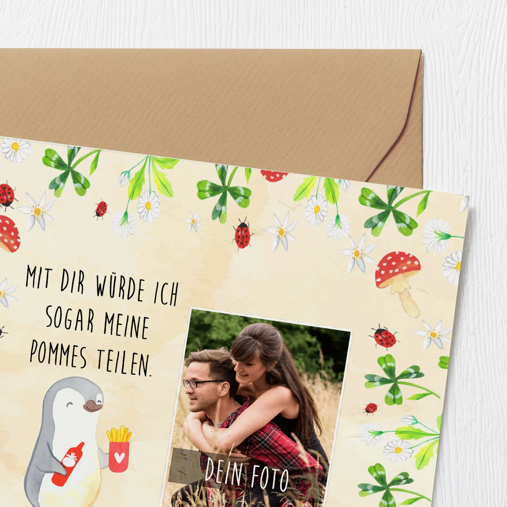 Personalisierte Foto Deluxe Karte Pinguin Pommes Personalisierte Foto Grußkarte, Liebe, Partner, Freund, Freundin, Ehemann, Ehefrau, Heiraten, Verlobung, Heiratsantrag, Liebesgeschenk, Jahrestag, Hocheitstag, Valentinstag, Geschenk für Frauen, Hochzeitstag, Mitbringsel, Geschenk für Freundin, Geschenk für Partner, Liebesbeweis, für Männer, für Ehemann