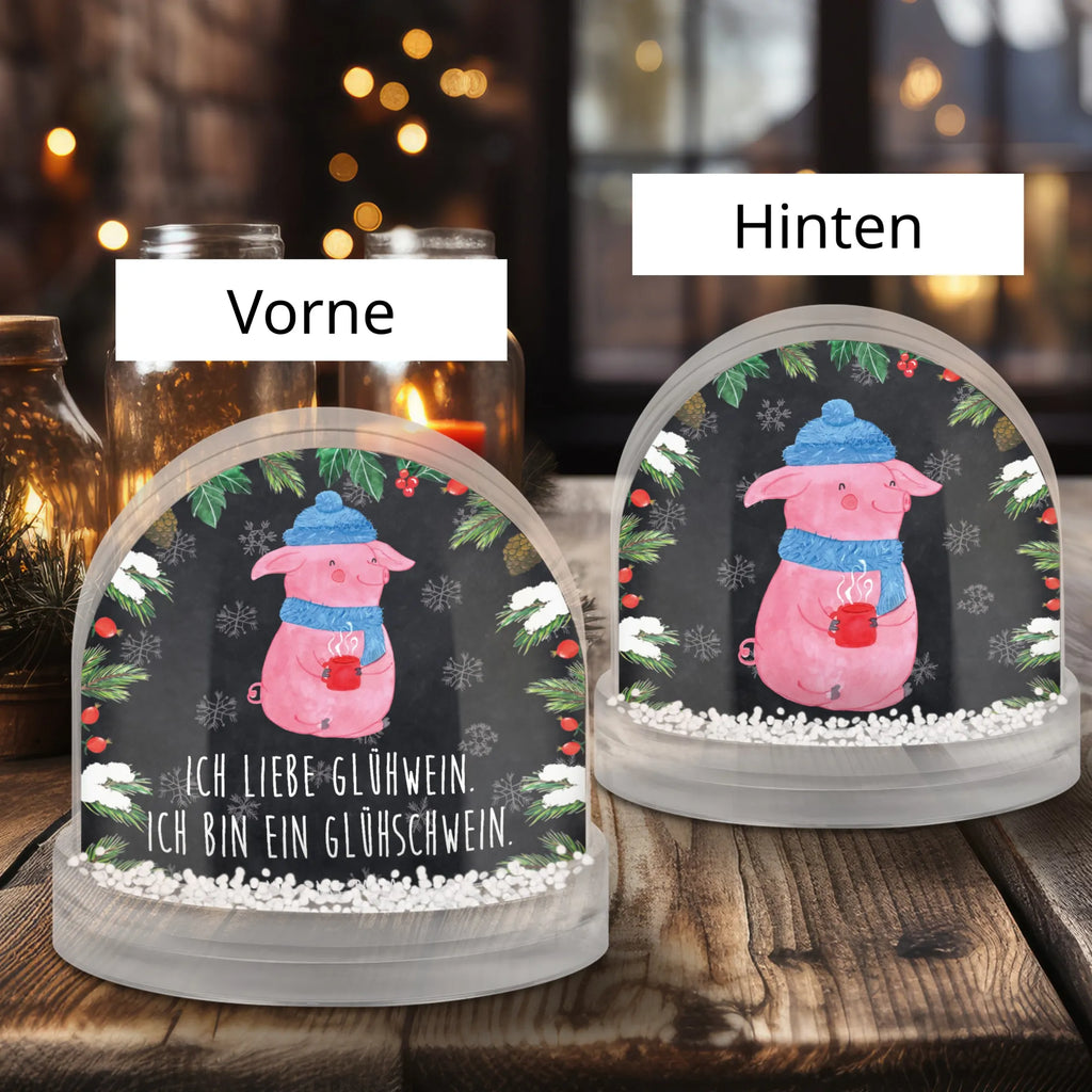 Schneekugel Schwein Glühwein Schneekugel, Schüttelkugel, Wunderkugel, Winter, Weihnachten, Weihnachtsdeko, Nikolaus, Advent, Heiligabend, Wintermotiv, Glühschwein, Glühwein, Weihnachtsmarkt, Punsch