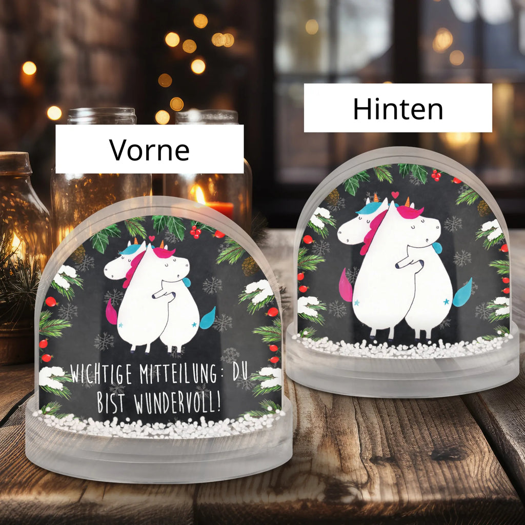 Schneekugel Einhorn Mitteilung Schneekugel, Schüttelkugel, Wunderkugel, Einhorn, Einhörner, Einhorn Deko, Pegasus, Unicorn, Valentinstag, Valentine, Liebe, Geschenk, Partner, Ehe, lustig, witzig, Spruch