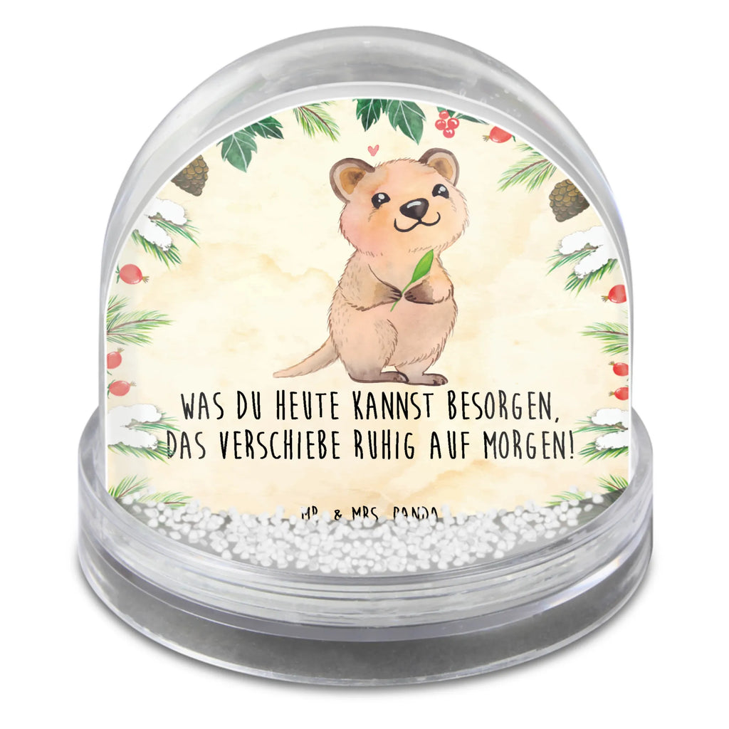 Schneekugel Quokka Happy Schneekugel, Schüttelkugel, Wunderkugel, Tiermotive, Gute Laune, lustige Sprüche, Tiere, Quokka, Verschieben, Aufschieberitis, Lustiger Spruch, Niedliches Tier, Dinge erledigen