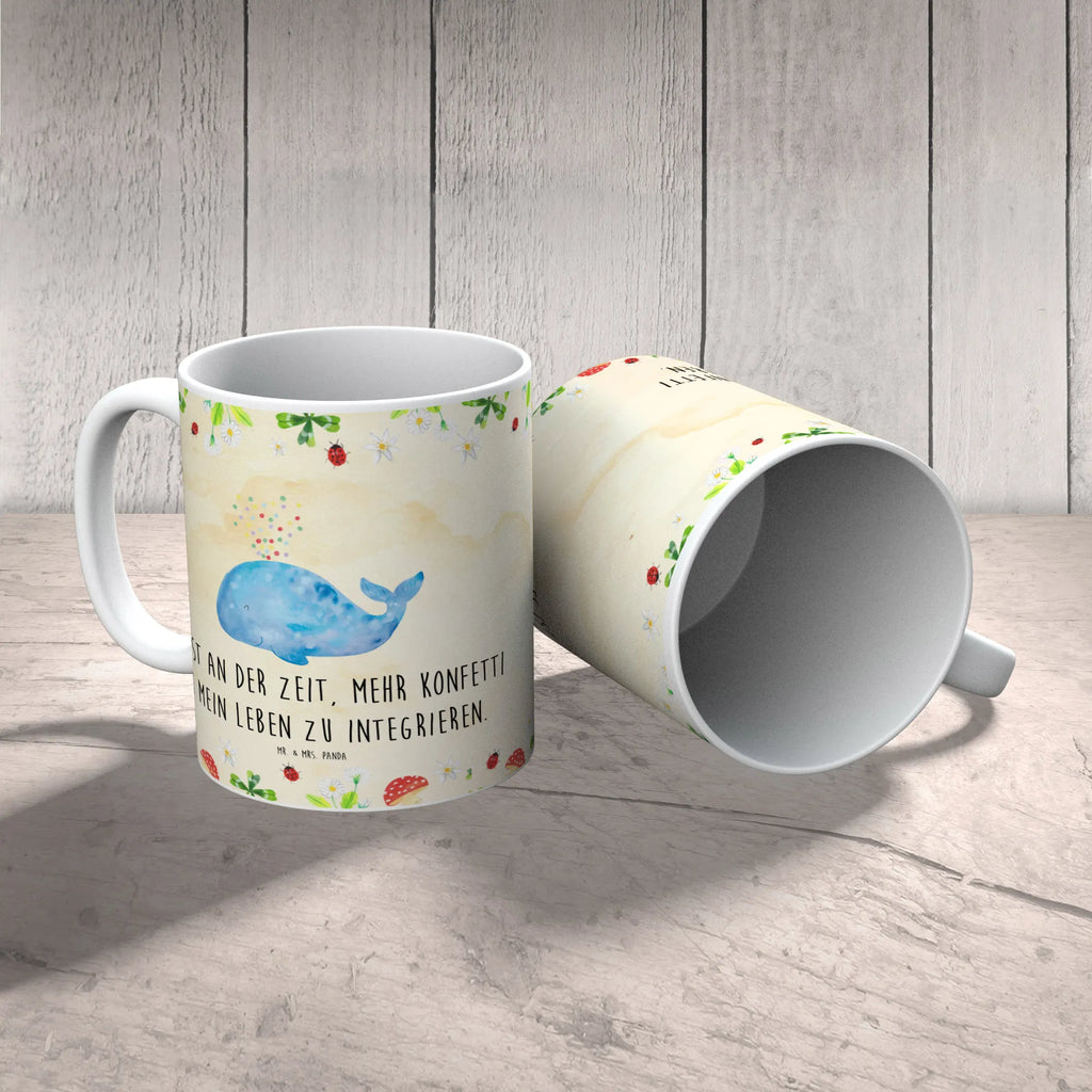 Tasse Wal Konfetti Tasse, Kaffeetasse, Teetasse, Becher, Kaffeebecher, Teebecher, Keramiktasse, Porzellantasse, Büro Tasse, Geschenk Tasse, Tasse Sprüche, Tasse Motive, Kaffeetassen, Tasse bedrucken, Designer Tasse, Cappuccino Tassen, Schöne Teetassen, Meerestiere, Meer, Urlaub, Wal, Konfetti, Wale, Motivation, Neuanfang, Trennung, Diät, Abnehmen, Neustart, Lebensabschnitt, Geburtstag