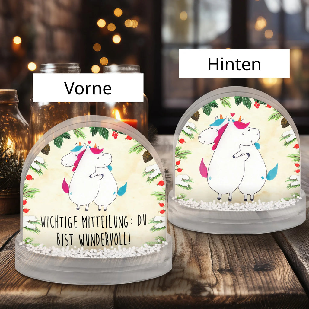 Schneekugel Einhorn Mitteilung Schneekugel, Schüttelkugel, Wunderkugel, Einhorn, Einhörner, Einhorn Deko, Pegasus, Unicorn, Valentinstag, Valentine, Liebe, Geschenk, Partner, Ehe, lustig, witzig, Spruch