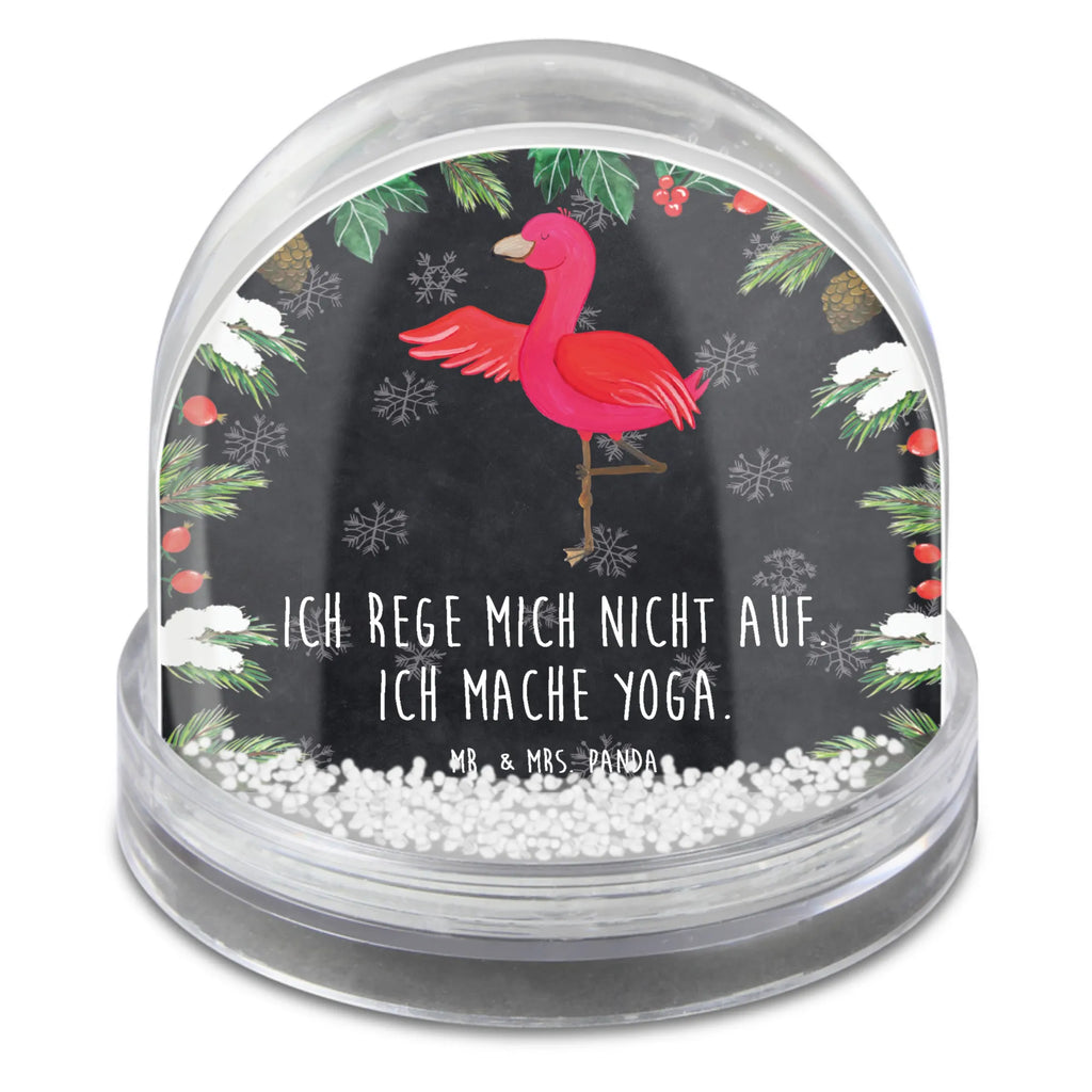 Schneekugel Flamingo Yoga Schneekugel, Schüttelkugel, Wunderkugel, Flamingo, Vogel, Yoga, Namaste, Achtsamkeit, Yoga-Übung, Entspannung, Ärger, Aufregen, Tiefenentspannung