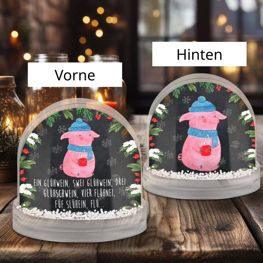 Schneekugel Schweinchen Glühwein Schneekugel, Schüttelkugel, Wunderkugel, Winter, Weihnachten, Weihnachtsdeko, Nikolaus, Advent, Heiligabend, Wintermotiv, Glühwein, Betrunken, Weihnachtsmarkt, Spruch