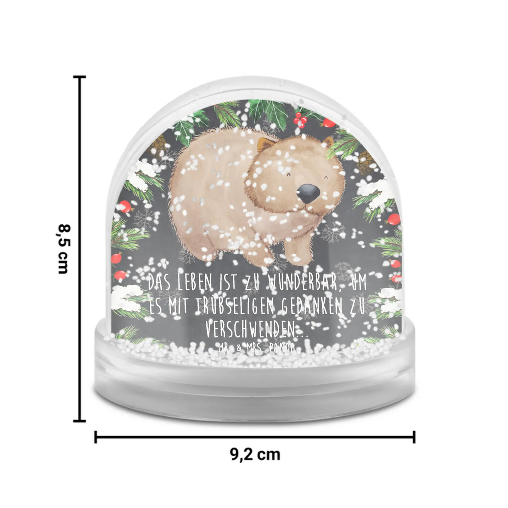 Schneekugel Wombat Schneekugel, Schüttelkugel, Wunderkugel, Tiermotive, Gute Laune, lustige Sprüche, Tiere, Wombat, Das Leben ist schön, Motivation, Spruch, Australien