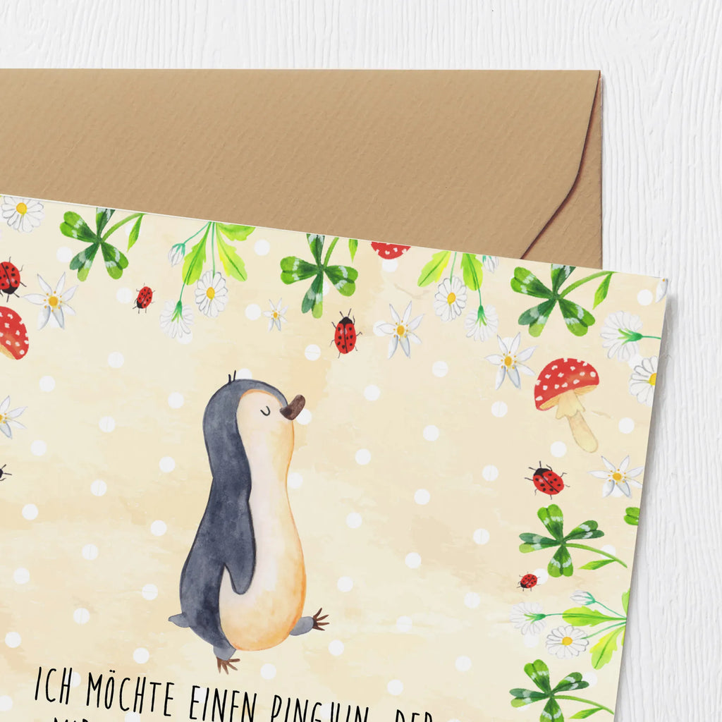 Deluxe Karte Pinguin marschieren Karte, Grußkarte, Klappkarte, Einladungskarte, Glückwunschkarte, Hochzeitskarte, Geburtstagskarte, Hochwertige Grußkarte, Hochwertige Klappkarte, Pinguin, Pinguine, Frühaufsteher, Langschläfer, Bruder, Schwester, Familie