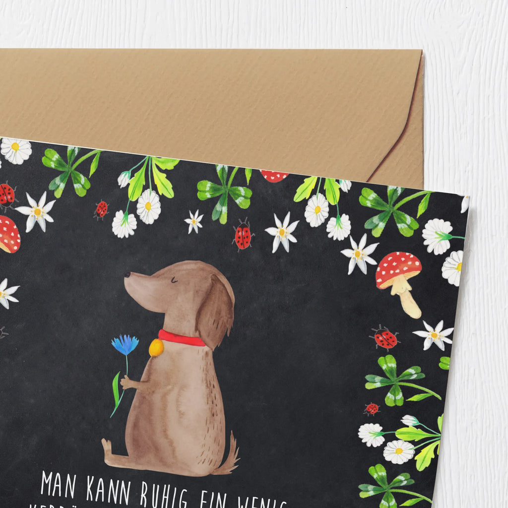 Deluxe Karte Hund Blume Karte, Grußkarte, Klappkarte, Einladungskarte, Glückwunschkarte, Hochzeitskarte, Geburtstagskarte, Hochwertige Grußkarte, Hochwertige Klappkarte, Hund, Hundemotiv, Haustier, Hunderasse, Tierliebhaber, Hundebesitzer, Sprüche, Hunde, Frauchen, Hundeliebe