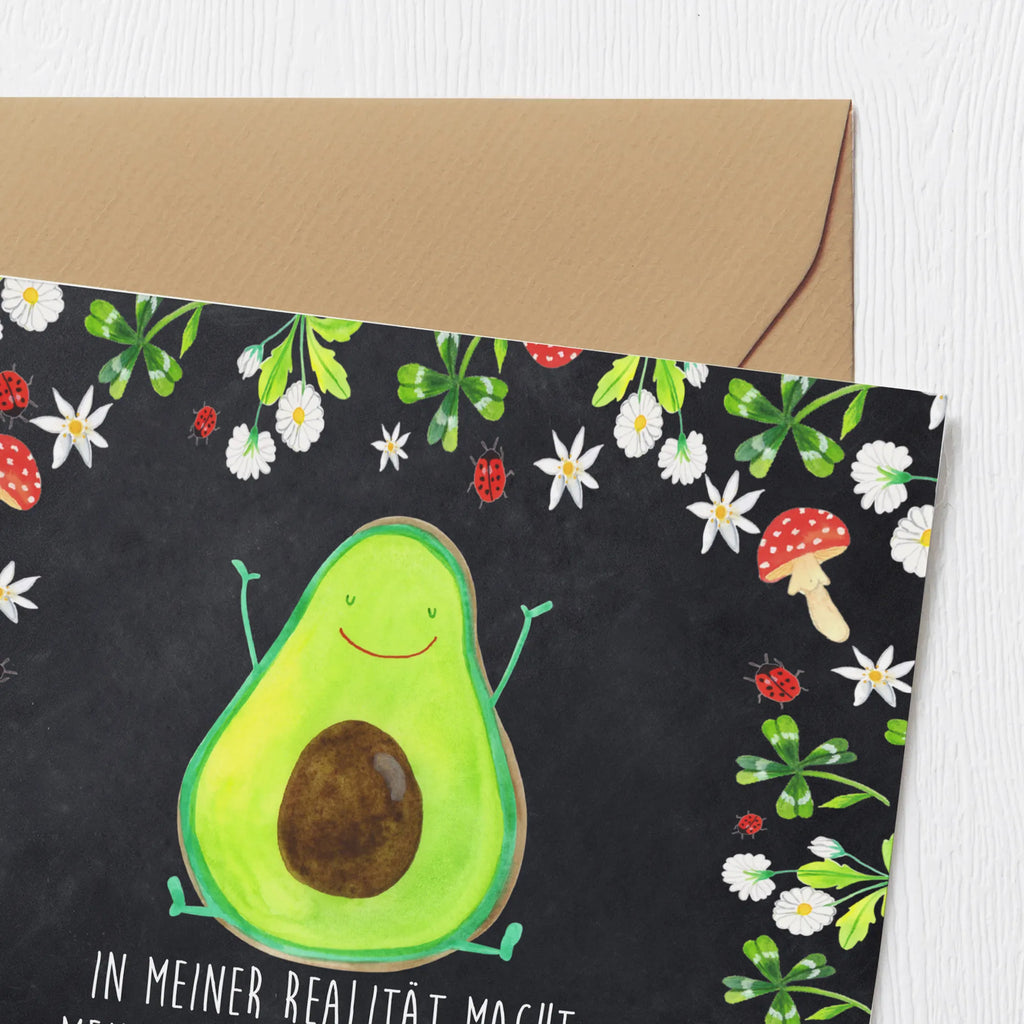 Deluxe Karte Avocado Glücklich Karte, Grußkarte, Klappkarte, Einladungskarte, Glückwunschkarte, Hochzeitskarte, Geburtstagskarte, Hochwertige Grußkarte, Hochwertige Klappkarte, Avocado, Veggie, Vegan, Gesund, Chaos