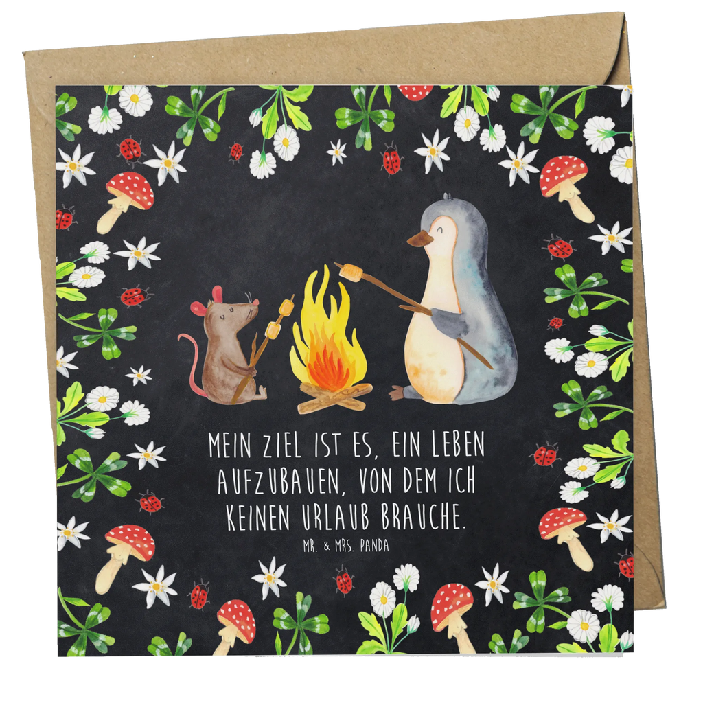 Deluxe Karte Pinguin Lagerfeuer Karte, Grußkarte, Klappkarte, Einladungskarte, Glückwunschkarte, Hochzeitskarte, Geburtstagskarte, Hochwertige Grußkarte, Hochwertige Klappkarte, Pinguin, Maus, Pinguine, Lagerfeuer, Leben, Arbeit, Job, Motivation, Büro, Büroalltag, Lebensspruch, Lebensmotivation, Neustart, Liebe, grillen, Feuer, Marshmallows