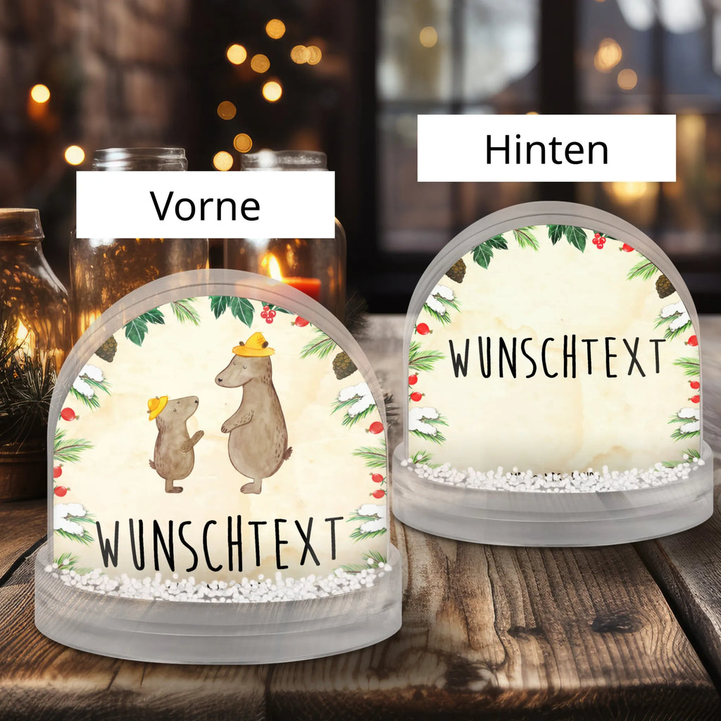 Personalisierte Schneekugel Bären mit Hut Personalisierte Schneekugel, Personalisierte Schüttelkugel, Personalisierte  Wunderkugel, Familie, Vatertag, Muttertag, Bruder, Schwester, Mama, Papa, Oma, Opa, Bär, Bären, Vater, Papi, Paps, Dad, Daddy, Lieblingsmensch, Sohn, Söhne, Kind, Kinder, Vater-Sohn, Family, Vorbild