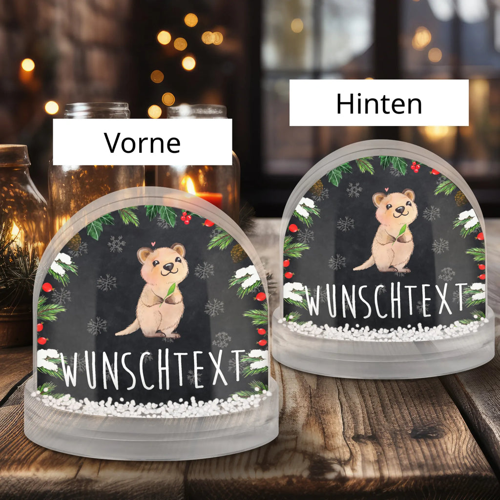 Personalisierte Schneekugel Quokka Happy Personalisierte Schneekugel, Personalisierte Schüttelkugel, Personalisierte  Wunderkugel, Tiermotive, Gute Laune, lustige Sprüche, Tiere, Quokka, Verschieben, Aufschieberitis, Lustiger Spruch, Niedliches Tier, Dinge erledigen