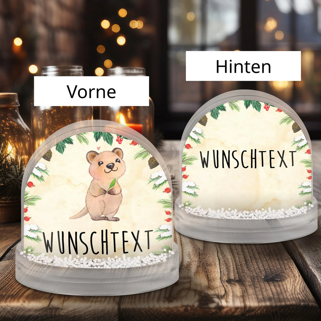 Personalisierte Schneekugel Quokka Happy Personalisierte Schneekugel, Personalisierte Schüttelkugel, Personalisierte  Wunderkugel, Tiermotive, Gute Laune, lustige Sprüche, Tiere, Quokka, Verschieben, Aufschieberitis, Lustiger Spruch, Niedliches Tier, Dinge erledigen