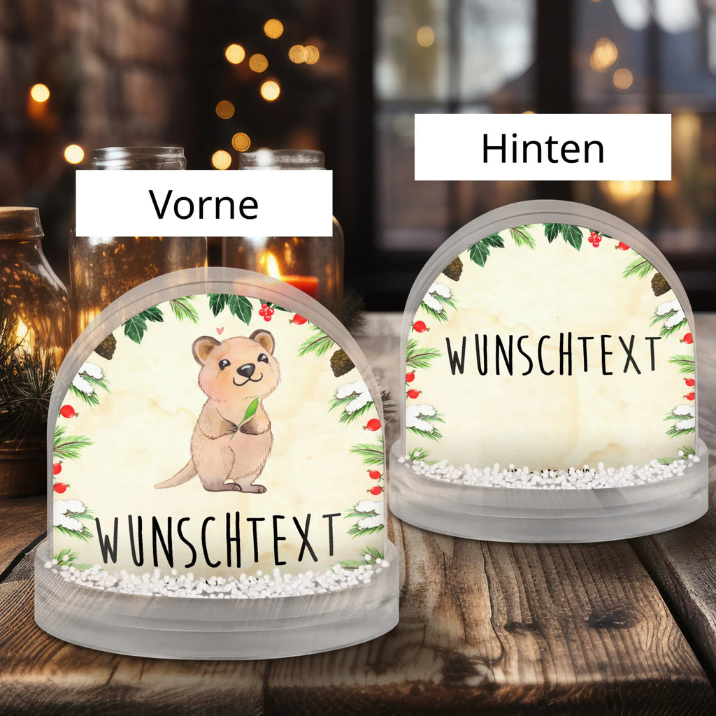 Personalisierte Schneekugel Quokka Happy Personalisierte Schneekugel, Personalisierte Schüttelkugel, Personalisierte  Wunderkugel, Tiermotive, Gute Laune, lustige Sprüche, Tiere, Quokka, Verschieben, Aufschieberitis, Lustiger Spruch, Niedliches Tier, Dinge erledigen