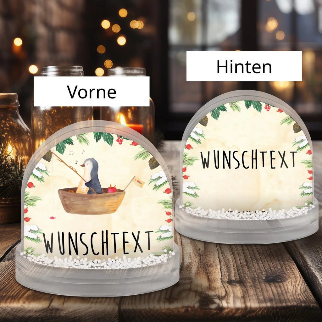 Personalisierte Schneekugel Pinguin Angelboot Personalisierte Schneekugel, Personalisierte Schüttelkugel, Personalisierte  Wunderkugel, Pinguin, Pinguine, Angeln, Boot, Angelboot, Lebenslust, Leben, genießen, Motivation, Neustart, Neuanfang, Trennung, Scheidung, Geschenkidee Liebeskummer