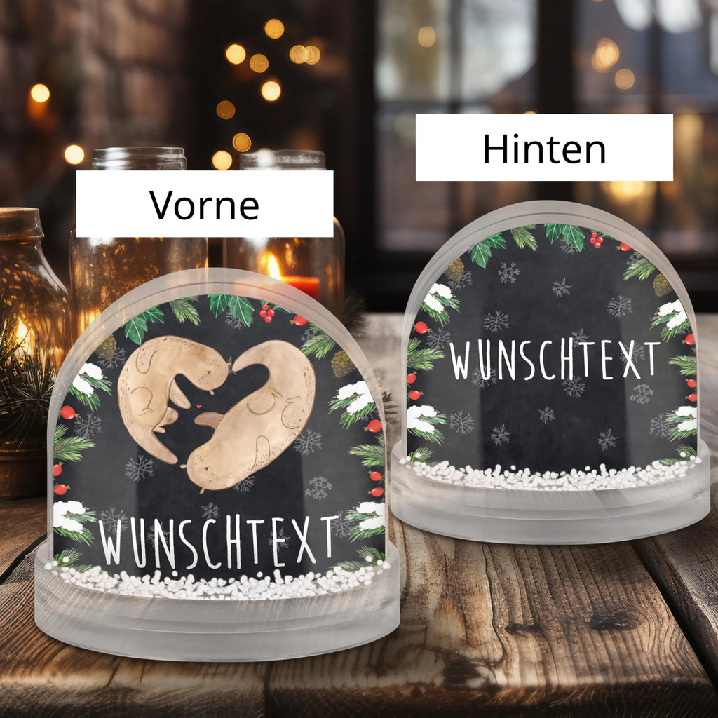 Personalisierte Schneekugel Otter Herz Personalisierte Schneekugel, Personalisierte Schüttelkugel, Personalisierte  Wunderkugel, Otter, Fischotter, Seeotter, Liebe, Herz, Liebesbeweis, Liebesgeschenk, Bessere Hälfte, Love you, Jahrestag, Hochzeitstag, Verlobung, gemeinsames Leben