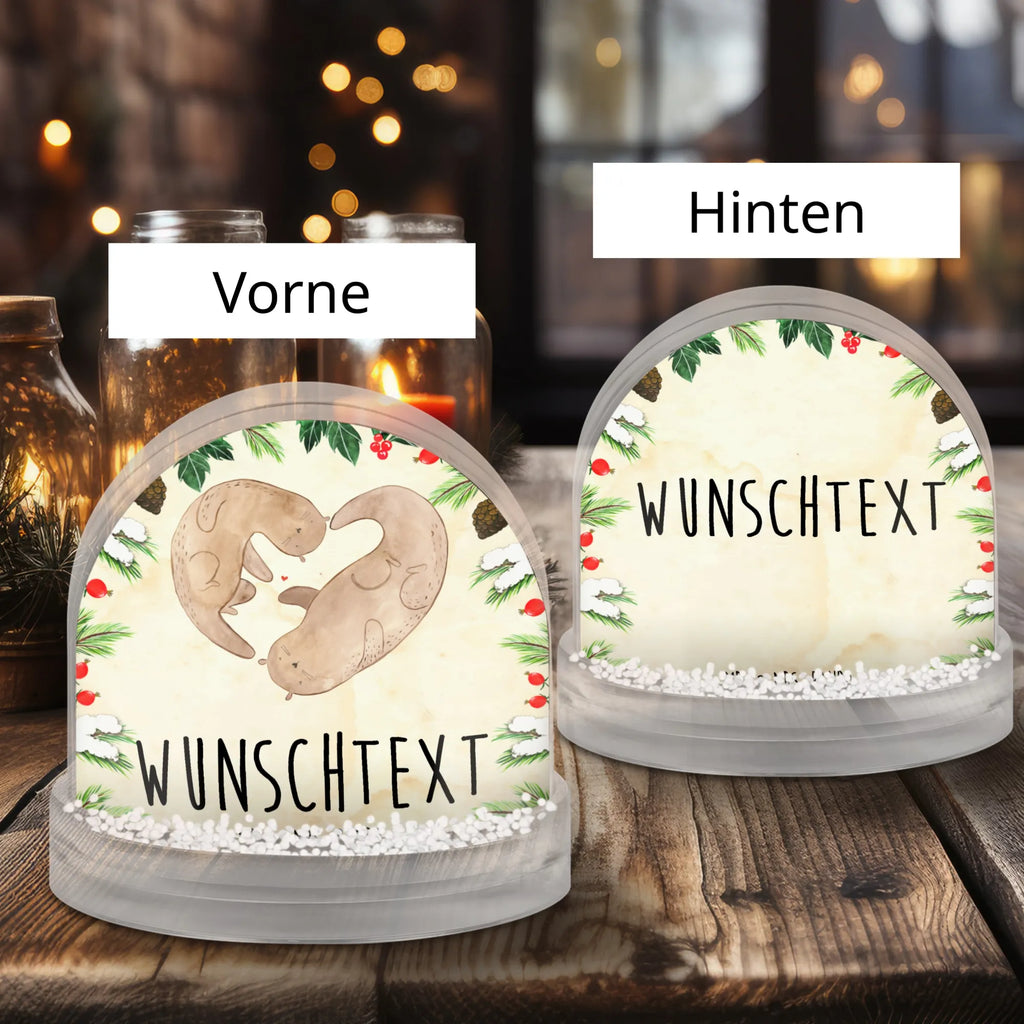 Personalisierte Schneekugel Otter Herz Personalisierte Schneekugel, Personalisierte Schüttelkugel, Personalisierte  Wunderkugel, Otter, Fischotter, Seeotter, Liebe, Herz, Liebesbeweis, Liebesgeschenk, Bessere Hälfte, Love you, Jahrestag, Hochzeitstag, Verlobung, gemeinsames Leben