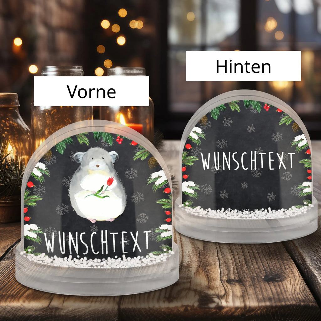 Personalisierte Schneekugel Chinchilla Blume Personalisierte Schneekugel, Personalisierte Schüttelkugel, Personalisierte  Wunderkugel, Tiermotive, Gute Laune, lustige Sprüche, Tiere, Chinchilla, Chinchillas, Liebeskummer, Kummer, Depressionen, traurig sein, Chaos, Glücklichsein, Büro, Büroalltag