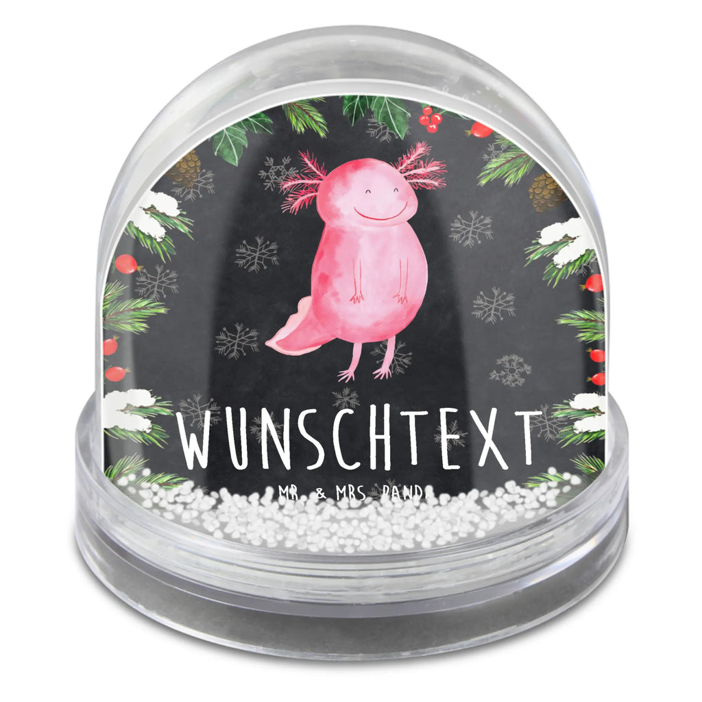 Personalisierte Schneekugel Axolotl Glücklich Personalisierte Schneekugel, Personalisierte Schüttelkugel, Personalisierte  Wunderkugel, Axolotl, Molch, Axolot, Schwanzlurch, Lurch, Lurche, Motivation, gute Laune