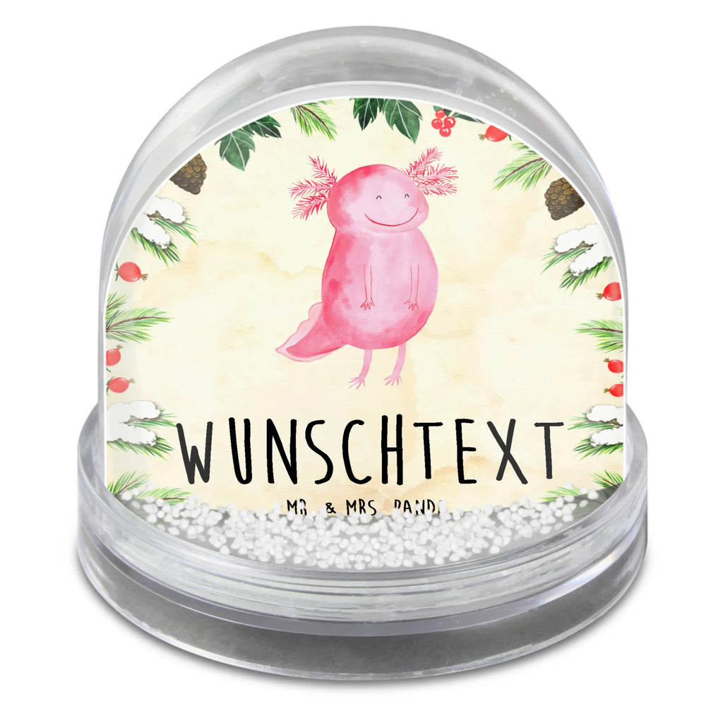 Personalisierte Schneekugel Axolotl Glücklich Personalisierte Schneekugel, Personalisierte Schüttelkugel, Personalisierte  Wunderkugel, Axolotl, Molch, Axolot, Schwanzlurch, Lurch, Lurche, Motivation, gute Laune