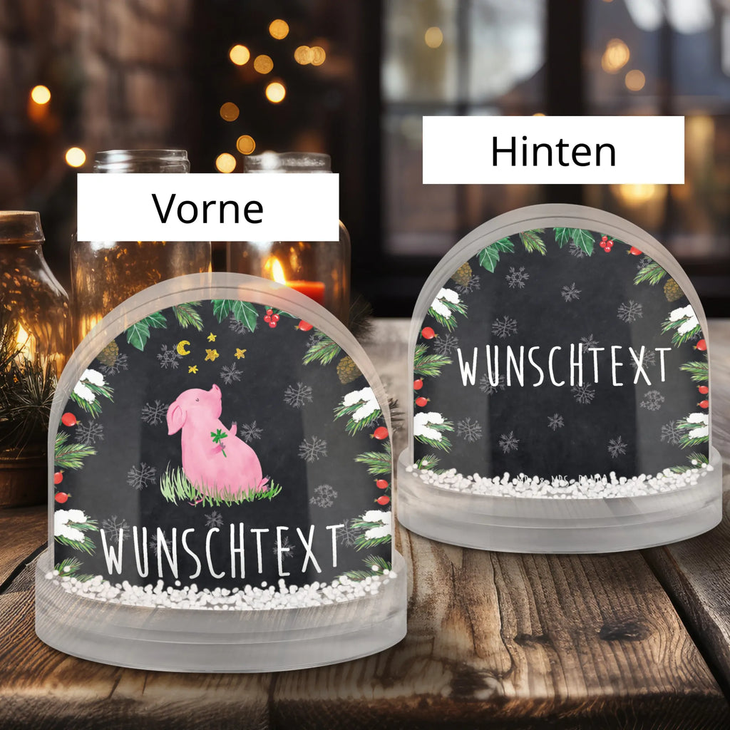 Personalisierte Schneekugel Schwein Glück Personalisierte Schneekugel, Personalisierte Schüttelkugel, Personalisierte  Wunderkugel, Tiermotive, Gute Laune, lustige Sprüche, Tiere, Glücksschwein. Glück, Schwein, Schweinchen, Sterne, Sernchen, Ziele, Träume, Motivation, Glücksbringer