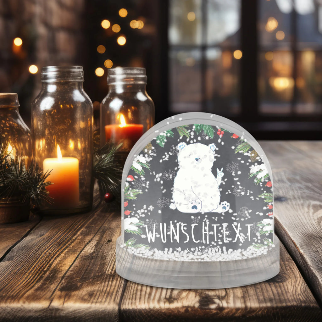 Personalisierte Schneekugel Eisbär Faul Personalisierte Schneekugel, Personalisierte Schüttelkugel, Personalisierte  Wunderkugel, Bär, Teddy, Teddybär, Eisbär, Nordpol, Faul, Entspannen, Relaxen, Büro, Arbeit, Bürojob, Arbeitsplatz, Homeoffice