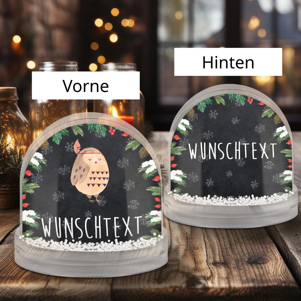 Personalisierte Schneekugel Eule Federschmuck Personalisierte Schneekugel, Personalisierte Schüttelkugel, Personalisierte  Wunderkugel, Eule, Eule Deko, Owl, Das Leben ist ein Abenteuer, Reisespruch, Federschmuck, Dekoration