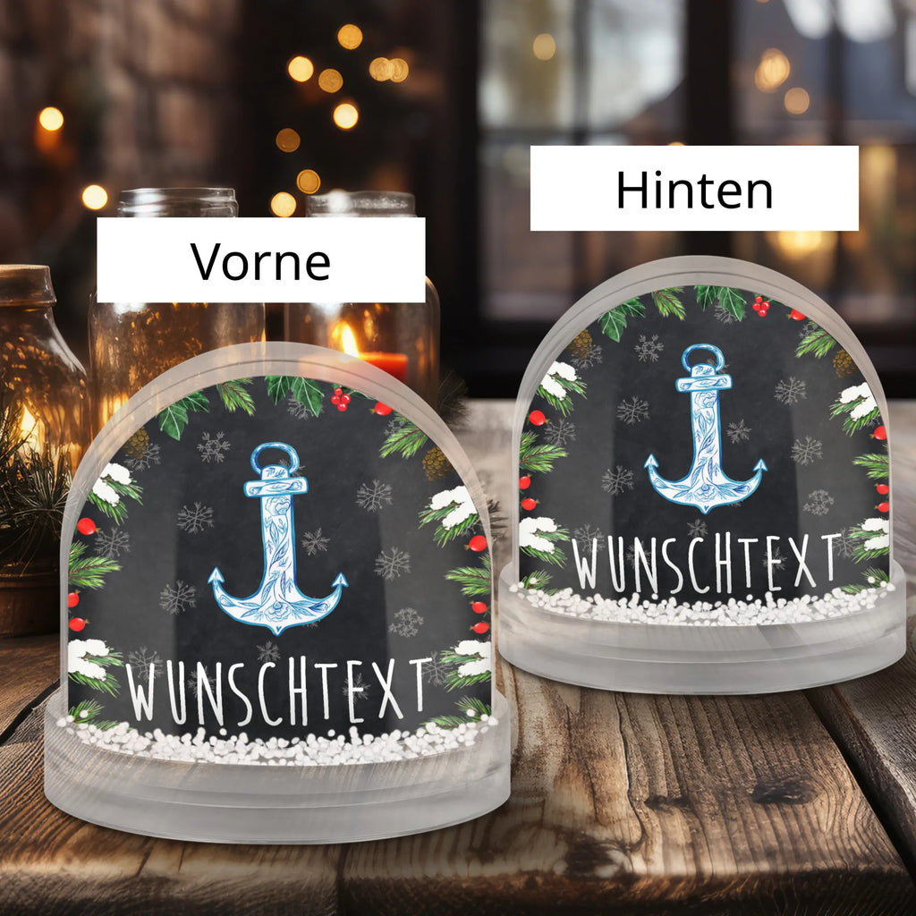 Personalisierte Schneekugel Anker Blau Personalisierte Schneekugel, Personalisierte Schüttelkugel, Personalisierte  Wunderkugel, Tiermotive, Gute Laune, lustige Sprüche, Tiere