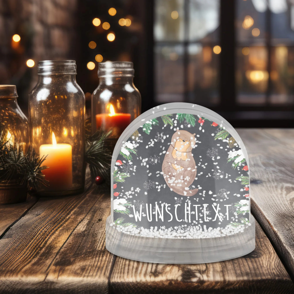 Personalisierte Schneekugel Otter Muschel Personalisierte Schneekugel, Personalisierte Schüttelkugel, Personalisierte  Wunderkugel, Otter, Fischotter, Seeotter, Otterliebe, grübeln, träumen, Motivation, Tagträumen, Büro