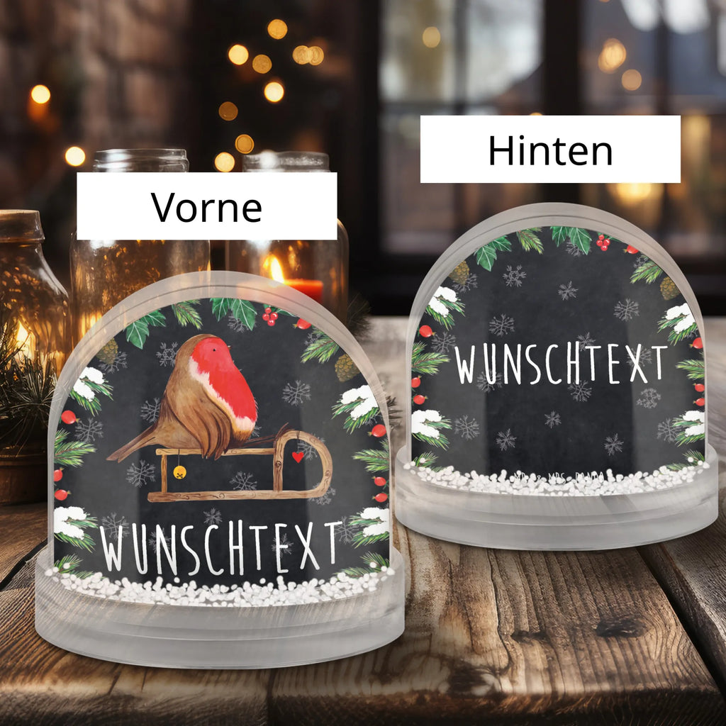 Personalisierte Schneekugel Rotkehlchen Schlitten Personalisierte Schneekugel, Personalisierte Schüttelkugel, Personalisierte  Wunderkugel, Winter, Weihnachten, Weihnachtsdeko, Nikolaus, Advent, Heiligabend, Wintermotiv, Schlitten, Vogel