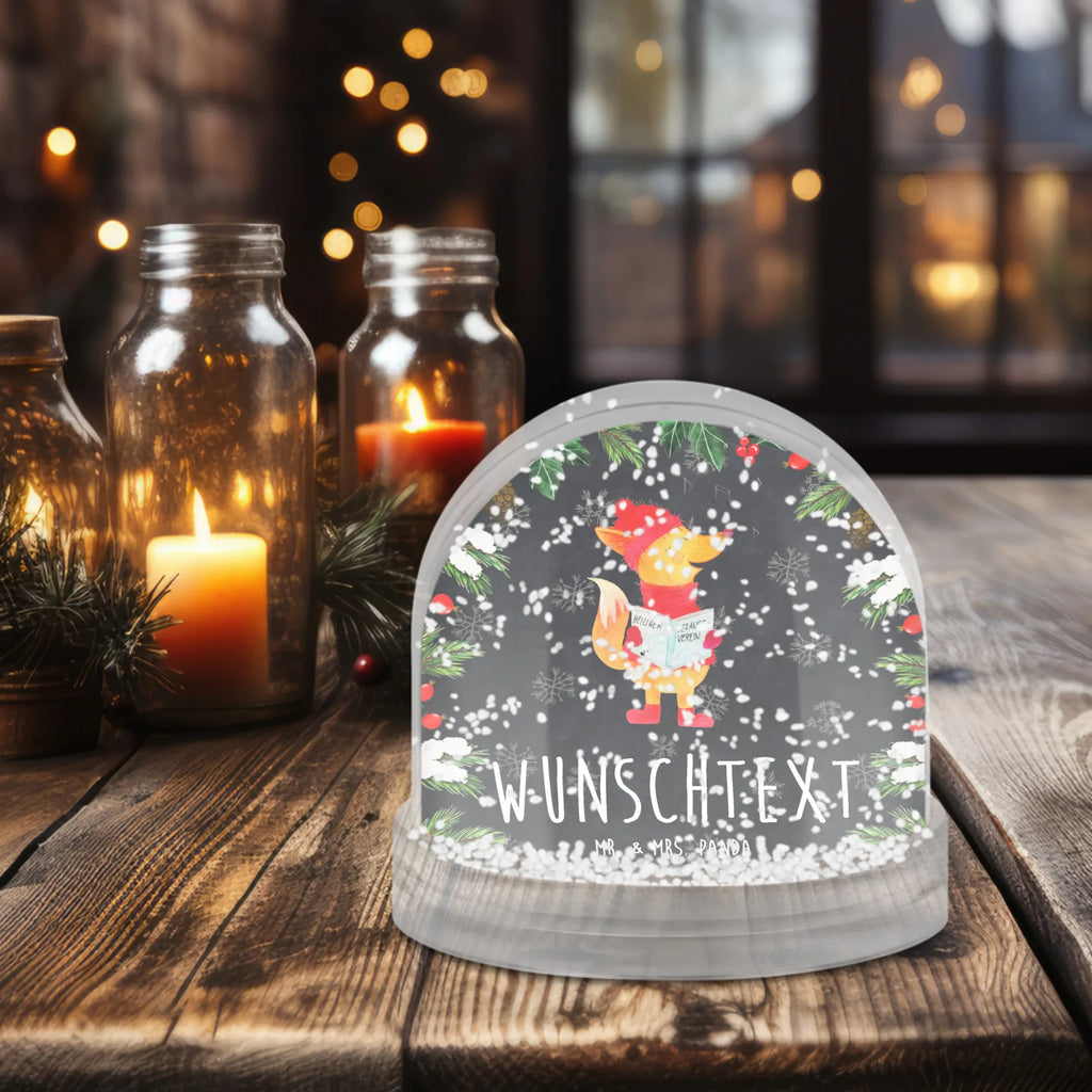 Personalisierte Schneekugel Fuchs Sänger Personalisierte Schneekugel, Personalisierte Schüttelkugel, Personalisierte  Wunderkugel, Winter, Weihnachten, Weihnachtsdeko, Nikolaus, Advent, Heiligabend, Wintermotiv, Fuchs, Füchse, Sänger, Geschenk Sänger, Singen, Weihnachtslieder