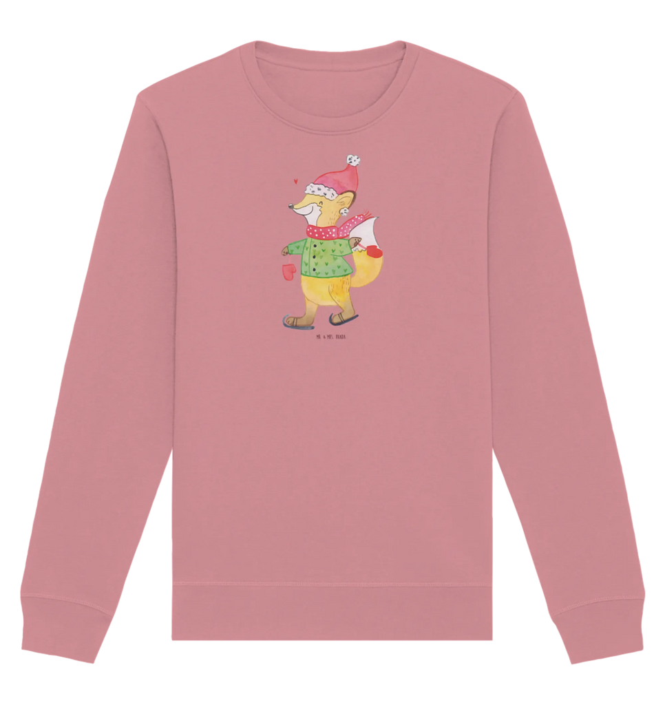 Organic Pullover Fuchs  Schlittschuhe Pullover, Pullover Männer, Pullover Frauen, Sweatshirt, Sweatshirt Männer, Sweatshirt Frauen, Unisex, Winter, Weihnachten, Weihnachtsdeko, Nikolaus, Advent, Heiligabend, Wintermotiv, Weihnachtsmann, Weihnachtstage, Weihnachtsbaum, Tannenbaum, Weihnachtszeit